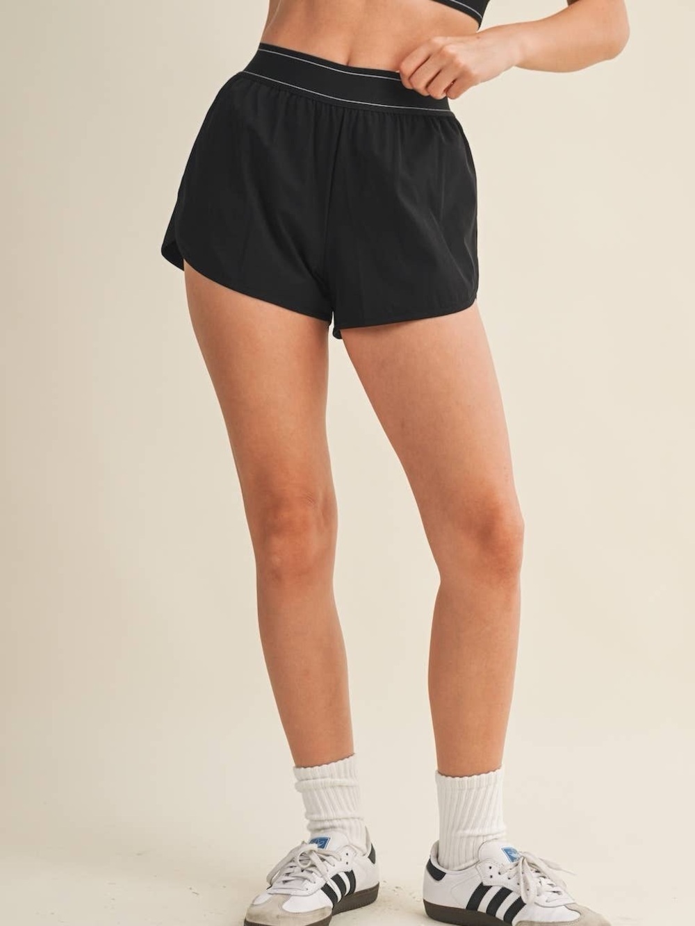 KIMBERLY C Black Lightweight Shorts with Elastic Waistband